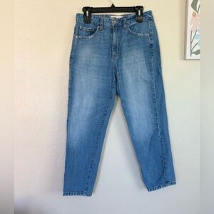 Garage Medium Blue Wash Straight Leg High Waist Jeans Size 9